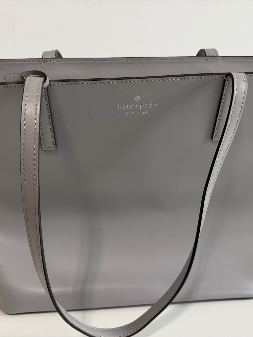 kate spade Grey Smooth Leather Tote